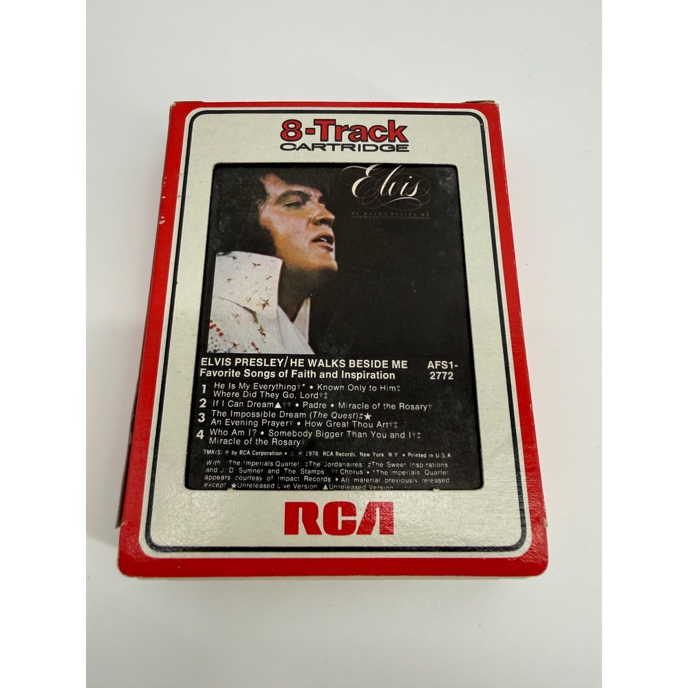 Elvis Presley He Walks Beside Me 8-Track Tape 1978 RCA Gospel Red Analog